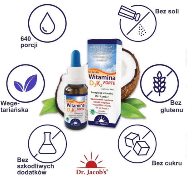 Witamina D3K2 FORTE Dr. Jacob's - 20 ml